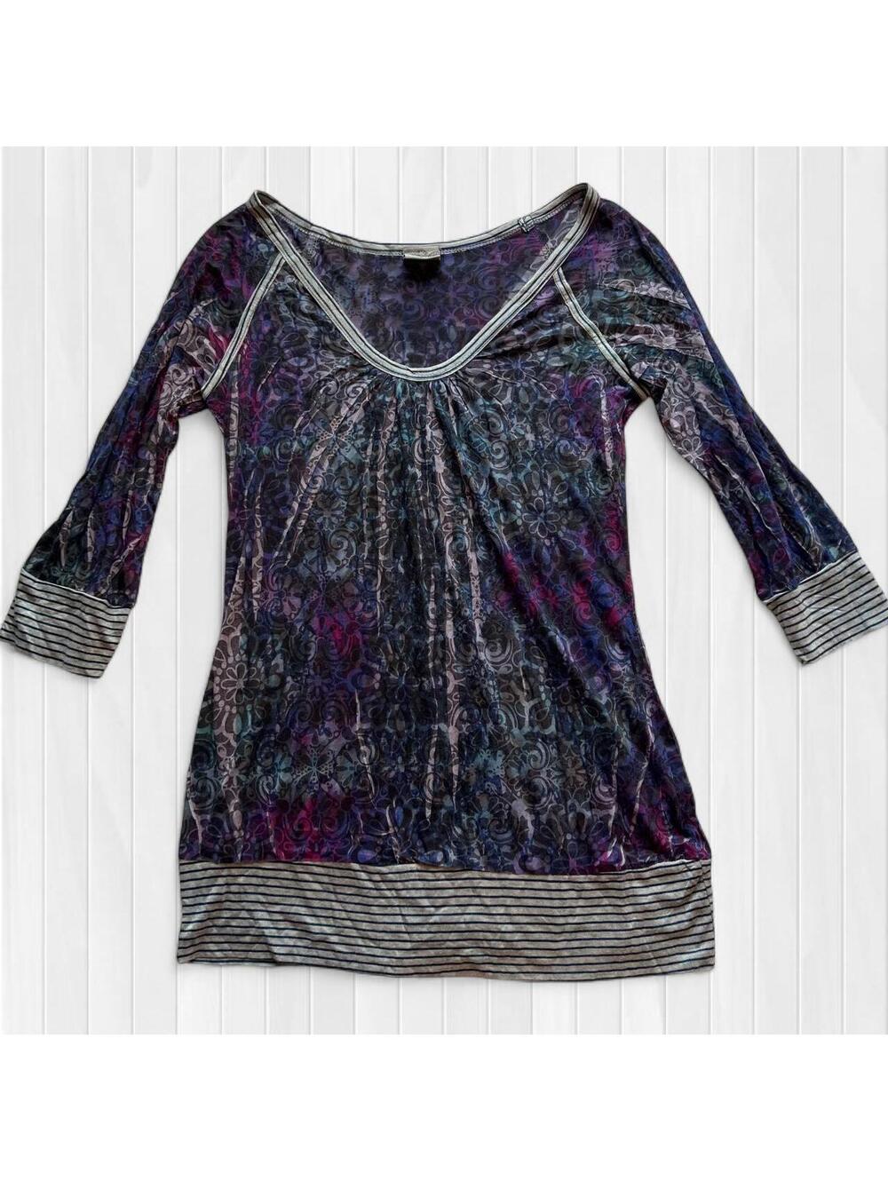 Daytrip Y2K Paisley Long Sleeve Fitted Blouse fairycore whimsy